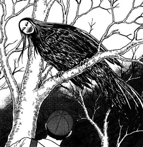 birdlady Junji Ito's Return to Cosmic Terror in Fragments of Horror - Look! It Moves by Adi Tantimedh Creatures Creepy, Uzumaki Spiral, Ito Junji, Horror Manga, Japanese Horror, Junji Ito, Gothic Anime, Dark Art Illustrations, Manga Artist