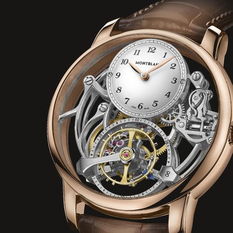 Introducing - Montblanc Star Legacy Exo Tourbillon Skeleton LE8 (Price) Montblanc Watch, Monochrome Watches, Rose Gold Case, Men's Watches, Handcrafted Leather, Skeleton Watch, The Spirit, Jaeger Watch, Omega Watch