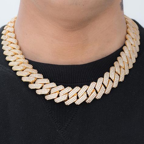 Cuban Link Chains | Prong Cuban Link Chorks – Page 2 – DRMD JEWELRY Cuban Chain Drawing, Guys Watches, Big Gold Chains, Cuban Link Chain Men, Hiphop Jewelry, Cuban Chains, Gold Cuban Link Chain, Expensive Jewelry Luxury, Black Gold Jewelry