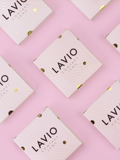 Packaging for Lavio contact lens by Danka Designs Contact Lens Packaging Design, Lenses Packaging Design, Cake Boxes Packaging, Serum Bottle, Gift Voucher Design, Cosmetic Contact Lenses, Voucher Design, Cosmetic Package, Aesthetic Business