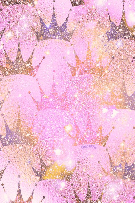 Pink Crown Aesthetic Wallpaper, Pink Sparkly Wallpaper, Pink Sparkly Background, Pink Queen Wallpaper, Crown Background, Princess Stuff, Sparkle Quotes, Pink Glitter Wallpaper, Animal Print Background