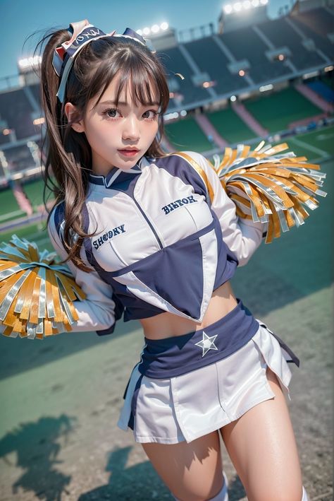 Sports Uniform Aesthetic, Aesthetic Cheer, Uniform Aesthetic, Abandoned Malls, Asian Cheerleader, Cheerleader Outfit, Sports Uniform, Cheerleading Outfits, Cheerleading