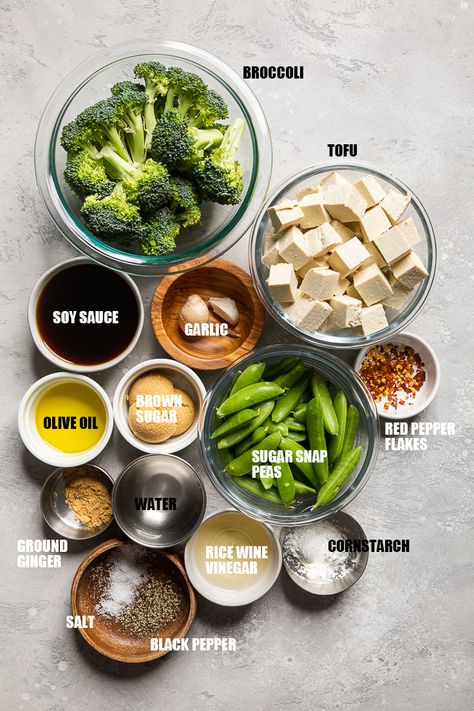 Teriyaki Tofu and Broccoli ingredients. Teriyaki Tofu And Broccoli, Vegan Tofu Broccoli Recipes, Sheet Pan Tofu And Veggies, Broccoli And Tofu Recipes, Teriyaki Tofu Bowl, Tofu Sheet Pan Dinner, Tofu Broccoli Recipes, Vegan Sheet Pan Dinners, Teriyaki Vegetables