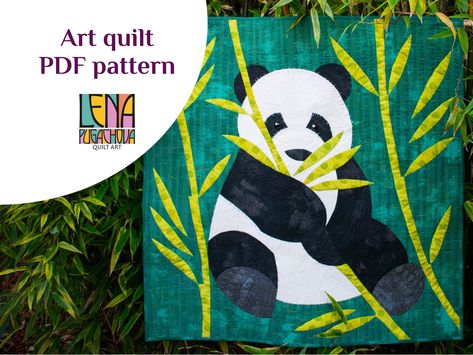 Panda Quilt, Clamshell Quilt, Stained Glass Quilt, Appliqué Quilts, Baby Quilt Pattern, Bear Quilts, Fabric Postcards, Bed Quilt, Paper Pieced Quilt