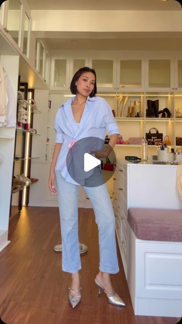 Isha Borah on Instagram: "Episode 2 of fashion tip Tuesdays 🤌🏻  Sharing 6 quick hacks for your button downs!  1. To make rolled up sleeves look more neat, make one big fold and roll the rest in twice, hide this with the cuff and button it up, making it even on both sides.  2. To add a style element to your basic shirts, run a ribbon through your ring and secure both sections of your shirt and the ring with a rubberband at the back to and tie the ribbon in a bow, creating a wrap around shirt look.  3. To cinch the waist area of your shirt, use a safety pin and create even number of pleats at the back of your shirt and secure it, use a ribbon to hide the pin.  4. To crop your long shirts, first button up the collar and take your third shirt button and secure it at the back underneath the c How To Cinch Waist On Shirt, Isha Borah, Wrap Around Shirt, Rolled Up Sleeves, Fashion Hacks, Fashion Styling, Roll Up Sleeves, Basic Shirts, Clothing Hacks