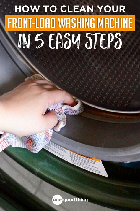 Front-loading washing machines need to cleaned regularly to prevent yucky buildup and unpleasant smells. Just follow these 5 easy steps! Clean Hacks, Homemade Toilet Cleaner, Clean Baking Pans, Hardwood Floor Cleaner, Cleaning Painted Walls, Glass Cooktop, Front Loading Washing Machine, Deep Cleaning Tips, Front Load Washer