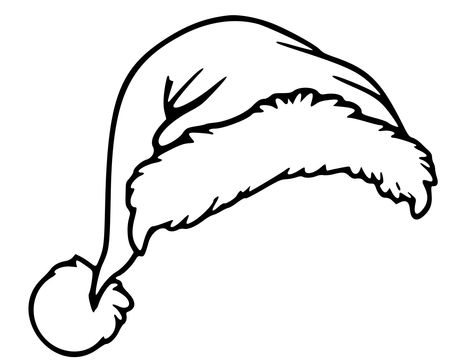 Santa Claus Images Free Printable, Santa Outline, Christmas Hat Drawing, Santa Hat Drawing, Santa Hats, Simple Santa Claus Drawing, Santa Hat Svg Free, Santa Hat Outline, Free Santa Hat Svg