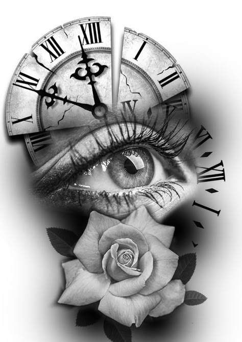 Tato Jam, Time Piece Tattoo, Tattoo Crane, Rose Tattoo Stencil, Old School Art, Tattoo Placements, Kunst Tattoos, Clock Tattoo Design, Sketch Tattoo Design