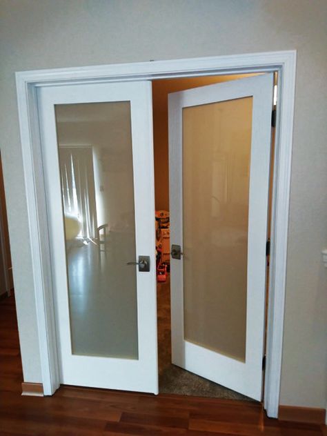 French Doors Interior Privacy, Office Doors For Home, Home Office Door Ideas, Glass Office Doors, French Country Doors, Interior French Doors Privacy, Office French Doors, French Pocket Doors, Home Office Doors