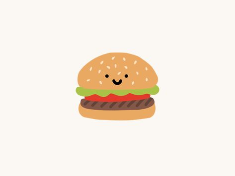 cute burger illustration by Minna So Burger Cute Drawing, Cute Burger Cartoon, Burger Drawing Illustration, Burger Doodle, Hamburger Drawing, Burger Clipart, Hamburger Art, Burger Mini, Burger Illustration