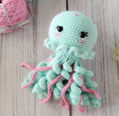 Crochet Medusa, Crocheted Octopus, Coin Purse Crochet Pattern, Crochet Blouse Free Pattern, Crocheted Jellyfish, Jellyfish Design, Crochet Octopus, Crochet Cowl, Love Crochet