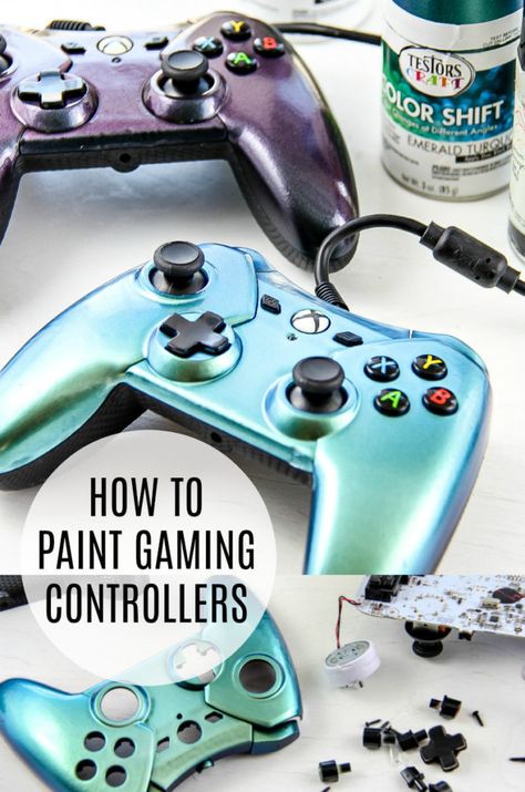 How to Paint Gaming Controllers - DIY Customized Video Game Controller Diy Video Game, Video Game Controllers, Paint Games, Pinterest Crafts, Xbox Controller, Game Controllers, Video Game Controller, Gaming Decor, Star Citizen