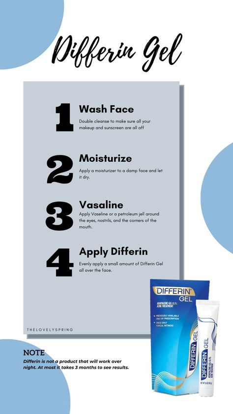 this is an image of a step by step on how new users should use Differin Gel Differin Gel, Face Skin Care Routine, Beautiful Skin Care, Natural Face Skin Care, Black Skin Care, Skin Routine, Face Skin Care, Skin Tips, Skin Care Acne