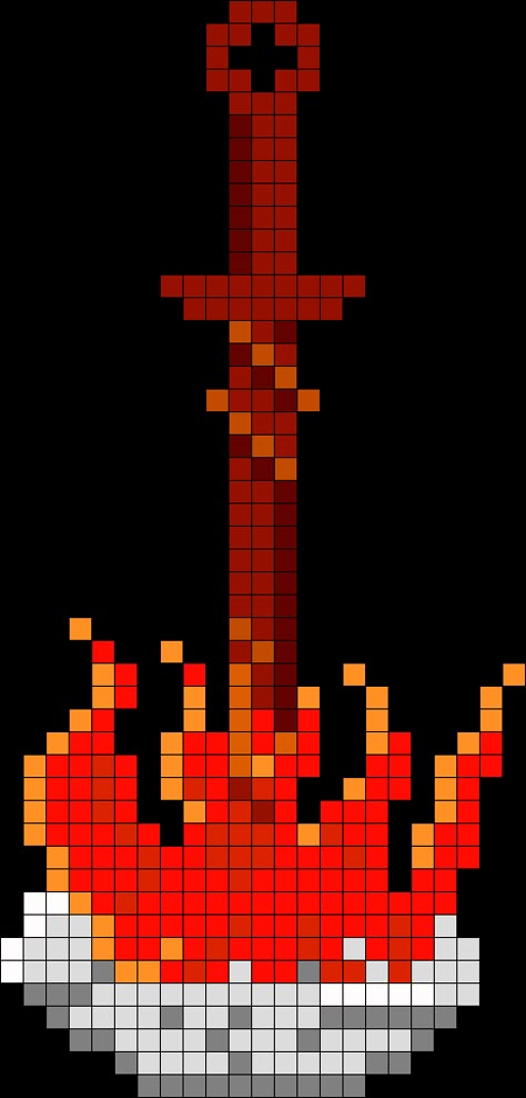 Dark Souls Bonfire Perler Bead Pattern / Bead Sprite Dark Souls Bonfire, Pixel Art Templates, Perler Art, Pixel Art Grid, Perler Beads Ideas, Pattern Maker, Bead Sprite, Hama Beads Patterns, Kandi Patterns