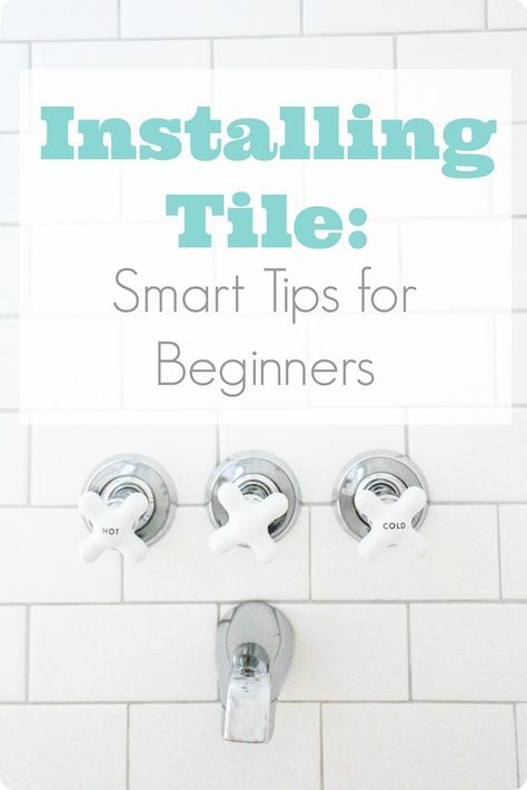 Want to save money on your renovation by installing tile on your own?  These simple tips will make your beginner DIY tile job look completely professional. Installing Tile, Easy Home Improvement Projects, Easy Home Improvement, Home Improvement Loans, Farmhouse Side Table, Home Remodeling Diy, Diy Tile, Diy Renovation, Diy Remodel