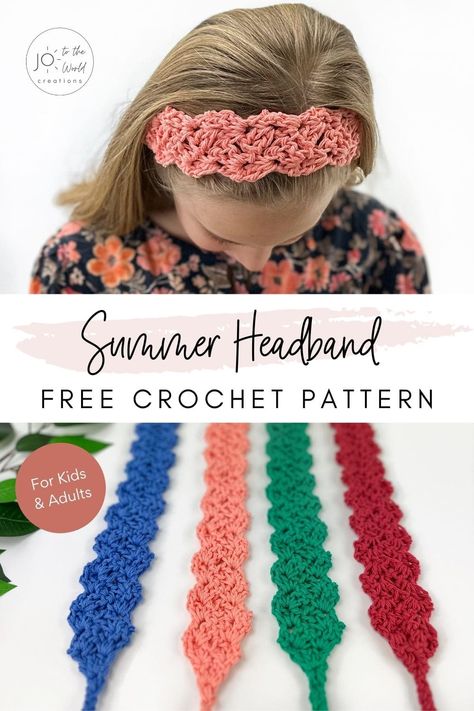 Summer Crochet Patterns Free, Easy Crochet Headbands, Summer Headband, Bandeau Au Crochet, Crochet Hairband, Crochet Headband Pattern Free, Summer Headbands, Crochet Bandana, Crochet Headband Pattern