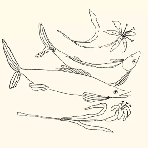 Yael Ben David on Instagram: “FISH AND LILIES 🎐” Fish Sketch, Fish Drawing, Fish Tattoo, Fish Illustration, Two Fish, Fish Drawings, Art Diary, Sketchbook Inspiration, Line Tattoos