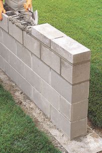 How To Lay Concrete Blocks, Brick Fence Ideas Concrete Blocks, Cinder Block Retaining Wall, How To Lay Concrete, Retaining Wall Fence, Concrete Block Walls, Cinder Block Walls, Build A Wall, Building A Fence