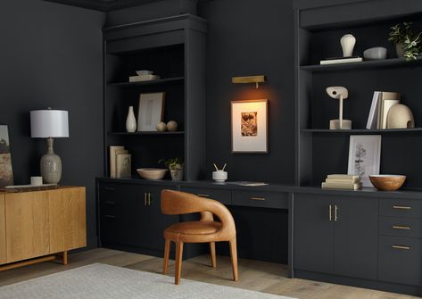 Behr Paint Company claims that the Cracked Pepper PPU18-01 is The Color of The Year for 2024 ! Charcoal Grey Paint, Behr Colors, Black Paint Color, Paint Trends, Driven By Decor, Trending Paint Colors, Behr Paint, Favorite Paint Colors, 2024 Color