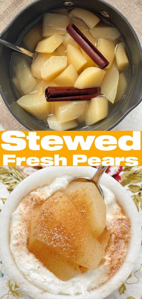 Cooked Pears Stovetop, Wild Pear Recipes, Simple Pear Recipes, Cooking Pears Recipes, Over Ripe Pear Recipes, D'anjou Pear Recipes, Cooked Pears Recipes, Ripe Pear Recipes, Bosc Pears Recipes