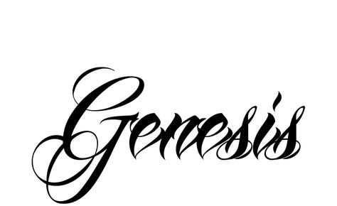 Tattoo Name Genesis using the font style Anha Queen Script Genesis Name Tattoo, Genesis Tattoo, Name Flower Tattoo, Beautiful Cursive Fonts, Grace Tattoos, Name In Cursive, Handwritten Type, Tattoo Fonts Cursive, Name Creator