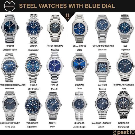 8Past10 on Instagram: “Play our quiz on steel watches with blue dial via the link in our profile 👀🔍 How many answers did you have correct? Featured here is 18x…” Lux Watches, Fossil Watches For Men, Mens Watches Popular, Fancy Watches, Your Favorite, Bracelets Design, Mens Fashion Classic, Best Watches For Men, Blue Watches