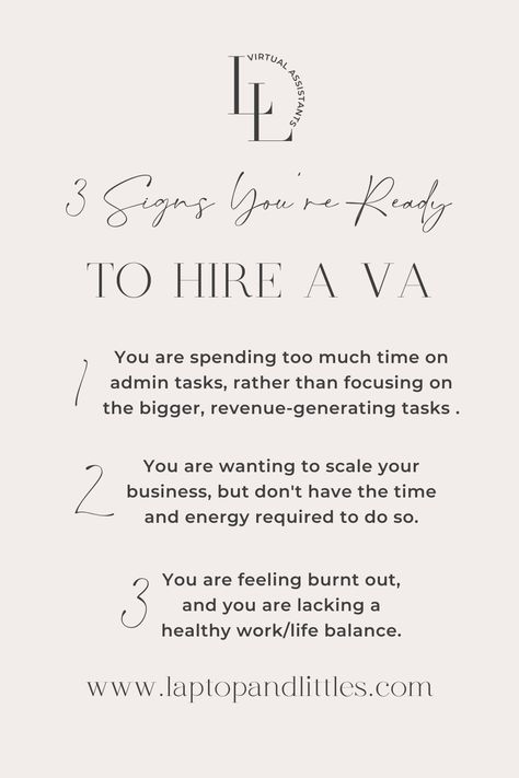 Hiring a Virtual Assistant is crucial for your professional AND personal sanity! Your assistant is your right hand to help with the tasks you don’t want to do, or don’t have time for. They are there to help you stay on track, and organized! To learn more about working with one of our team members, click on the post to book a call! #hireava #virtualassistant #virtualassistantforhire #hireavirtualassistant #delegatetoelevate #businessowner #businessownertips Virtual Assistant Quotes Posts, Virtual Assistant Post Ideas, Virtual Assistant Portfolio Example, Virtual Assistant Aesthetic, Virtual Assistant Images, Personal Assistant Aesthetic, Virtual Assistant Logo, Virtual Assistant Quotes, Va Business