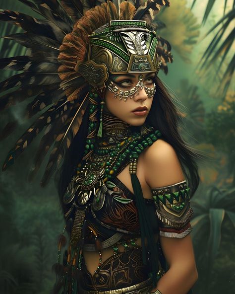 Aztec Warrior Princess, Aztec Princess, Aztec Decor, World Mythology, Queen Poster, Aztec Warrior, Ancient Civilization, Vibrant Wall Art, Warrior Queen