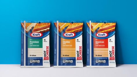 Kraft's new plant-based cheese comes in three flavors - American, cheddar, and Provolone- and is now available nationwide. Kraft Singles, Plant Based Cheese, Chess Not Checkers, Food Tech, Dairy Free Cheese, Cheese Plant, Kraft Heinz, Cheese Spread, Foods Delivered