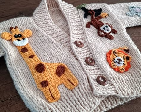 Buy Boys Baby Sweater Scoop Neck Sweater Baby Cardigans Baby Online in India - Etsy Crochet Kids Sweater, Valentine's Day Crochet, Kids Sweater Pattern, Knitted Baby Outfits, Baby Boy Sweater, Animal Sweater, Crochet Baby Sweater, Kids Cardigans, Crochet Kids