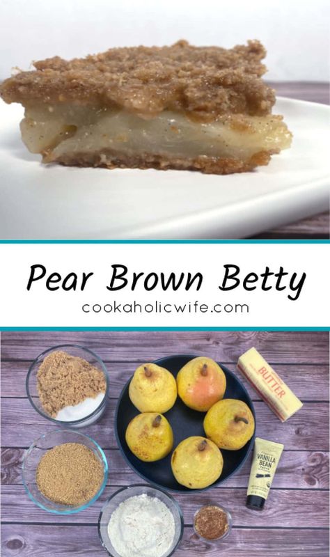 Pear Brown Betty, Pear Pie Filling, Pear Crisp, Pear Pie, Pear Dessert, Baked Pears, Graham Cracker Crust Pie, Brown Betty, Sliced Pears