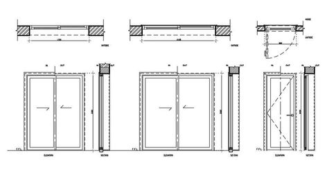 Sliding Door Drawing, Door Elevation Drawing, Sliding Door Elevation, Pocket Door Detail Drawing, Door Section Detail, Sliding Door Plan Drawing, Sliding Door Detail Drawing, Sliding Door Dimension, Timber Sliding Doors