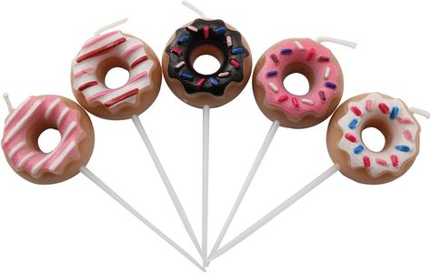 XGNG 2Boxes 10PCS Donut Cake Candles Donut Party Pick Candles Donut Candles, Funky Candles, Candles Birthday, Specialty Candles, Shaped Candles, Donut Cake, Cake Candles, Party Picks, Donut Party