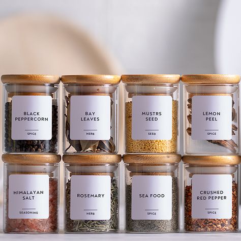 Transform your cluttered kitchen into an organized oasis with our pantry jars with labels. Say goodbye to the chaos of searching for ingredients and hello to stylish storage solutions.👍 . #laramaid #spicejarorganization #littlespicejar #spicejarlabels #spicejarset #spicejar #spicejars Cluttered Kitchen, Pantry Jars, Spice Jar Set, Spice Jar Labels, No Salt Recipes, Spice Jar, Stylish Storage Solutions, Herb Seeds, Luxury Homes Dream Houses