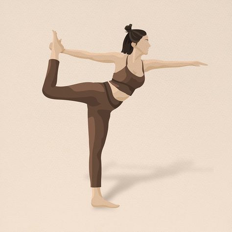 Yoga Dancer Pose, Yoga Poses Illustration, Cobra Pose Yoga, Yoga Background, Dancers Pose, Yoga Images, Dancers Body, Minimal Illustration, Dancer Pose