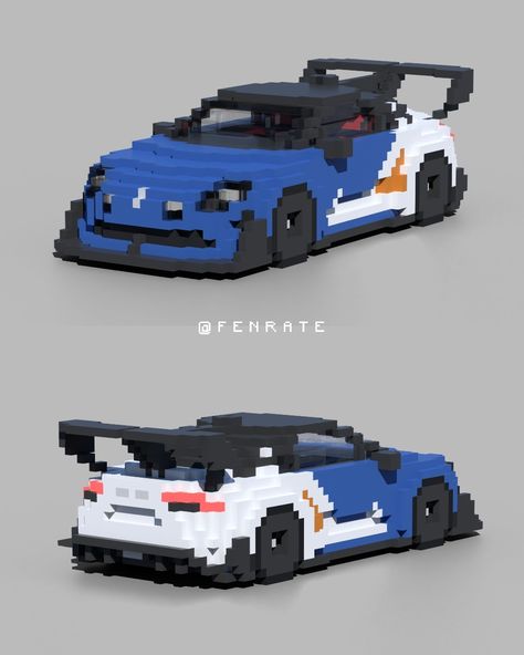 Minecraft Car Design, Minecraft Car, Pixel Car, Voxel Art, Renault Alpine, Minecraft Plans, Building Designs, Car Manufacturers, Building Design