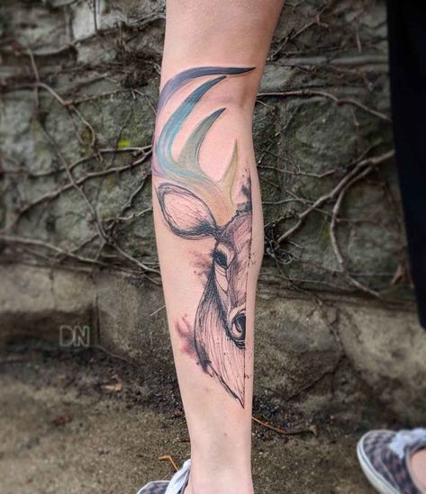 calf half deer tattoo Tattoo Deer, Tattoos Inspiration, Deer Tattoo, Best Tattoo Ideas, Gallery Ideas, Best Tattoo, Inspirational Tattoos, Cool Tattoos, Tattoo Artists