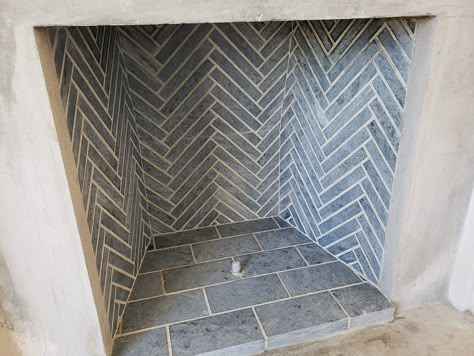 Herringbone Firebrick | Stonetrade® Herringbone Tile Fireplace, Herringbone Fireplace, Wood Burner Fireplace, Wood Burning Stoves Living Room, Log Burner Living Room, Hearth Tiles, Mantel Surround, Fireplace Tile Surround, Living Room Decor Fireplace