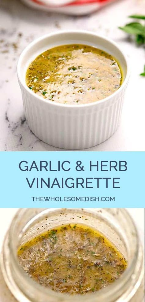 Herb Vinaigrette Dressing, Easy Homemade Salad, The Wholesome Dish, Healthy Dressing Recipes, Easy Homemade Salad Dressing, Herb Vinaigrette, Vinaigrette Dressing Recipe, Great Salad Recipes, Salad Cucumber