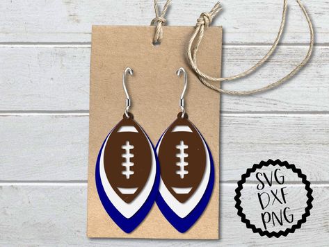 Earrings Cricut, Football Template, Making The Cut, Football Diy, Football Earrings, Stacked Earrings, Art Svg, Art Earrings, Free Svg Cut Files