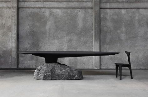 Visual Balance, Mexico Design, Concrete Dining Table, Art Furniture Design, Long Dining Table, Altar Table, Concrete Furniture, Stone Dining Table, Tikal