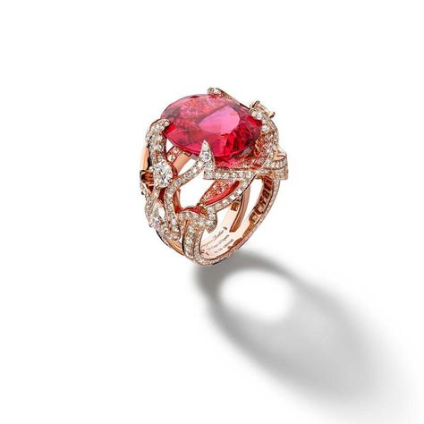 Rubellite Ring, Karma Jewelry, Necklace Men, Gold Diamond Earrings, Jewelry Images, Bespoke Jewellery, Bling Rings, Ruby Ring, Gold Set