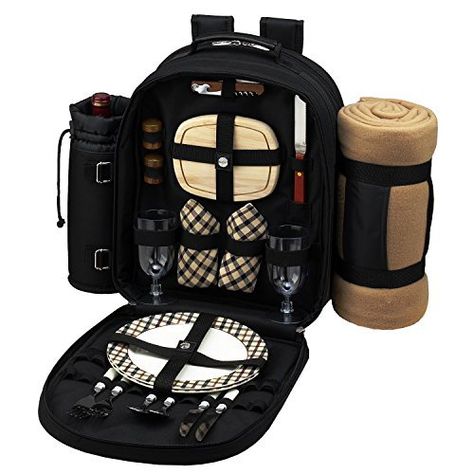 Picnic at Ascot London Picnic Backpack for 2 with Blanket, http://www.amazon.ca/dp/B0034P3DQ6/ref=cm_sw_r_pi_n_awdl_Eq6Mxb8JZVC9N Acrylic Wine Glasses, Backpack Cooler, Camping Coolers, Picnic Backpack, Picnic Cooler, Picnic Packing, Picnic Set, Blanket Black, Picnic Bag