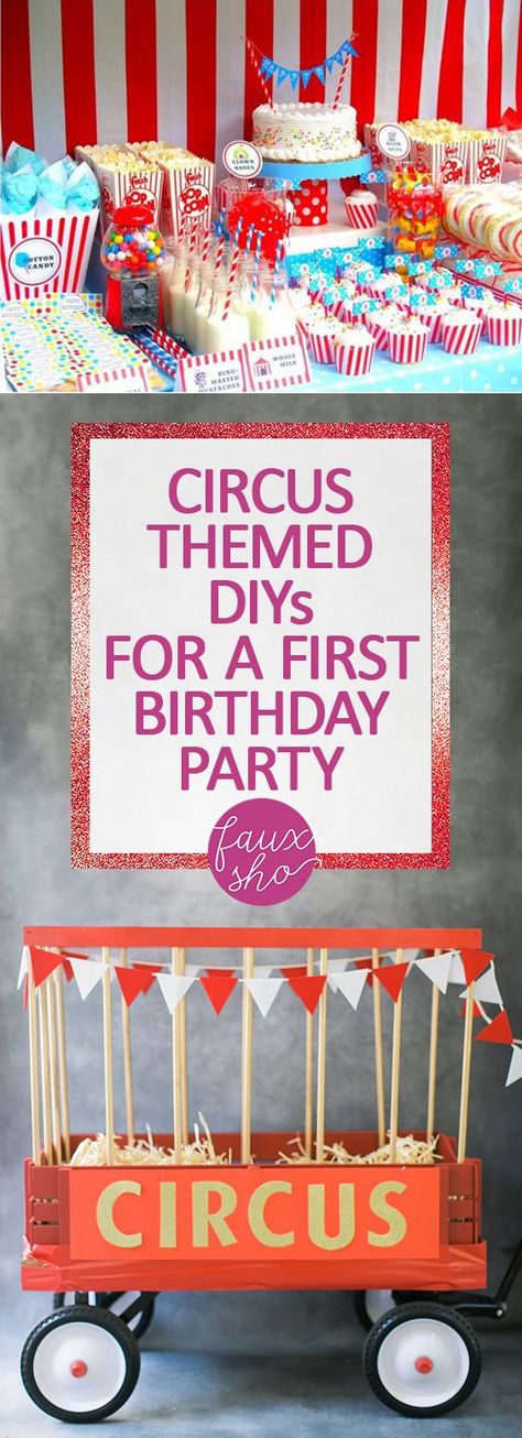 Diy Circus Decorations, Gf Birthday, Circus Themed Birthday Party, Diy Kids Birthday Party, Circus First Birthday, Circus 1st Birthdays, Circus Birthday Party Theme, Party Prep, Girls Birthday Party Themes