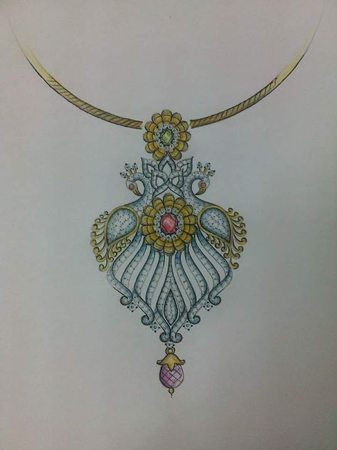 Manual Design Jewel Drawing, Hand Health, Necklace Drawing, Peacock Jewelry, Jewelry Rendering, Skin Hand, Art Jewelry Design, Jewellery Design Sketches, Jewelry Illustration