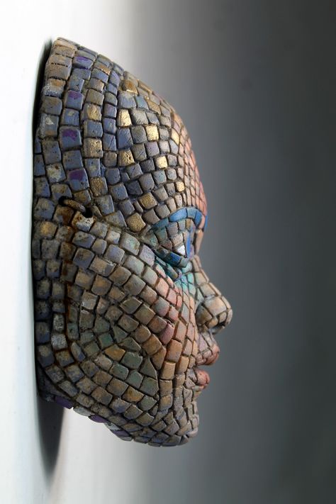 ArtStation - Mosaic Betseda, Tomàs Barceló Contemporary Sculpture, Portrait Sculpture, Face Design, Sculptures & Statues, Art Direction, Fused Glass, Artifacts, Sculpture Art, Metallica