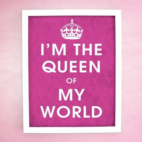 I'm the Queen of my World lol Princess Crown Wallpaper, Royalty Quotes, Crown Quotes, Crown Wallpaper, Pink Princess Crown, Queen Status, I Am The Queen, Typographic Art Print, Queens Wallpaper