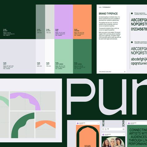 Pure Represents Brand Identity Colors, Social Branding, Social Design, Super Market, Brand Assets, Presentation Layout, Branding Mood Board, Brand Color Palette, Brand Guide