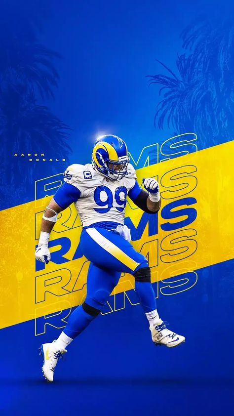 Nfl Football Wallpaper Iphone, Aaron Donald Wallpaper, Super Bowl Wallpaper, Rams Wallpaper, Nfl Graphics, Sport Ads, La Rams Football, Nfl Wallpaper, Eric Dickerson