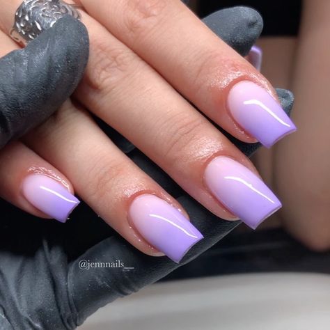 Violet Ombre Nails, Ongles Violet Pastel, Violet French Nails, Ombre Purple Nails, Gel Nails Pastel, Nails Violet, Neon Coral Nails, Ongles Gel Violet, Baby Boomers Nails